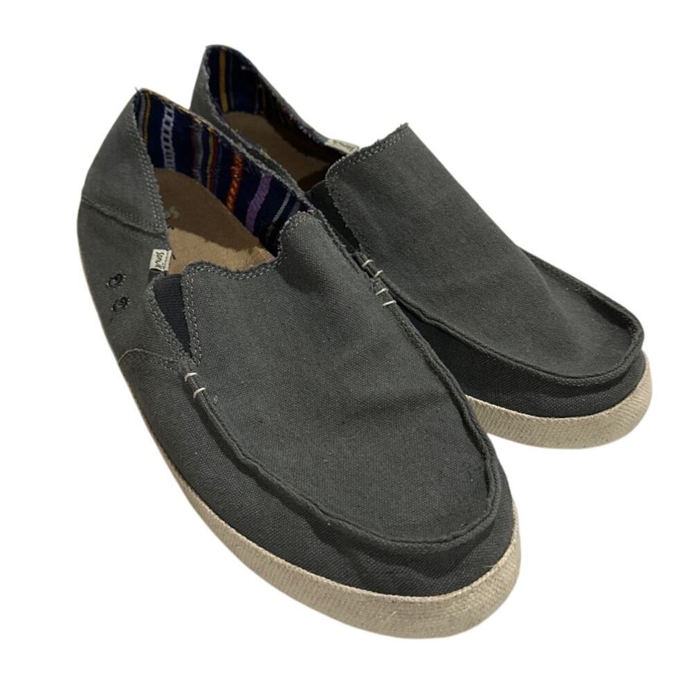 Sanuk Men's Twinny Soft Top Charcoal Grey Beachy Surfer Slip On Shoes Casual